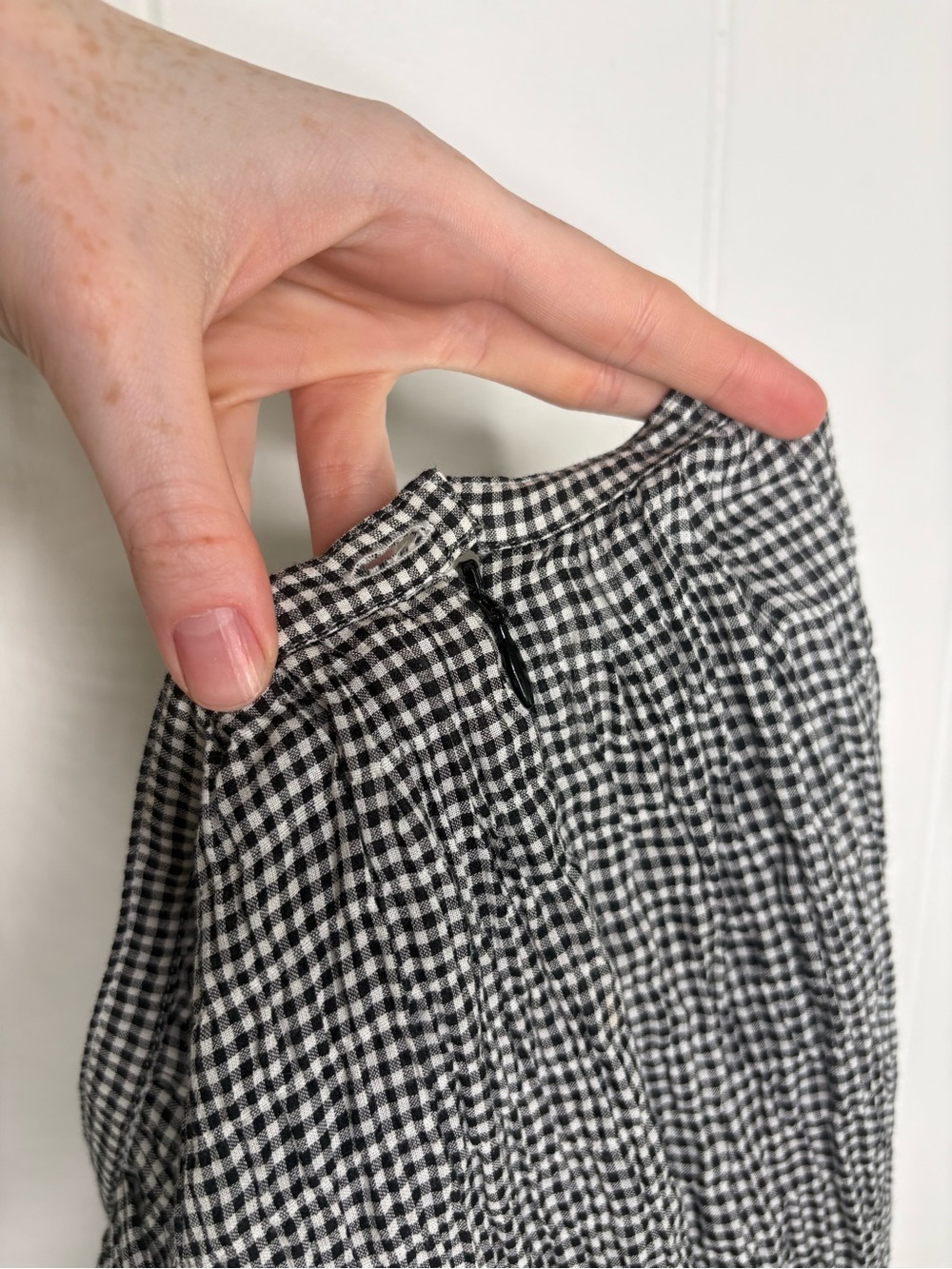 Agnes B. Paris Black White Gingham Seersucker Skirt Lightweight Small Cotton - Picture 7 of 10